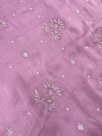 Onion Pink Chikankari Kurta Dupatta  - Onion Pink, Unstiched