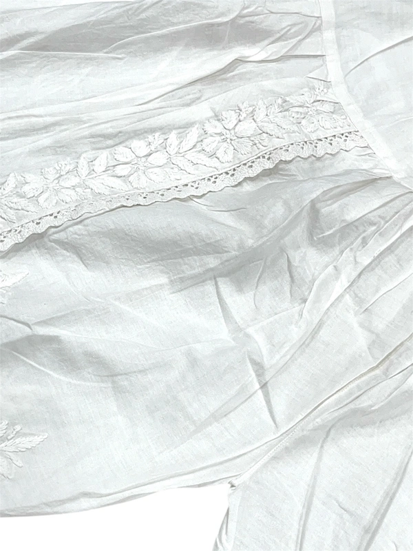 Chikankari Dhoti Style Shalwar - White, Free Size