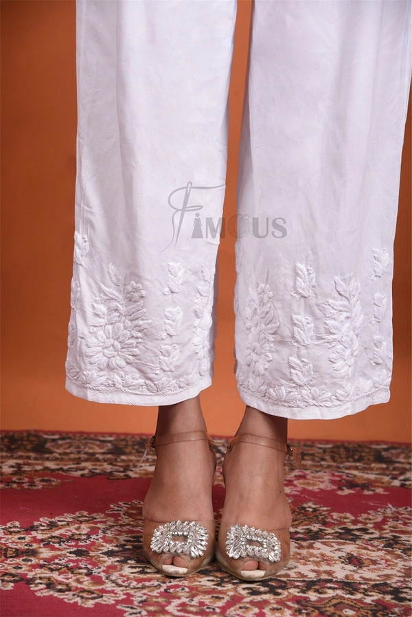 Chikankari Reyon Palazzo  - Plus Size