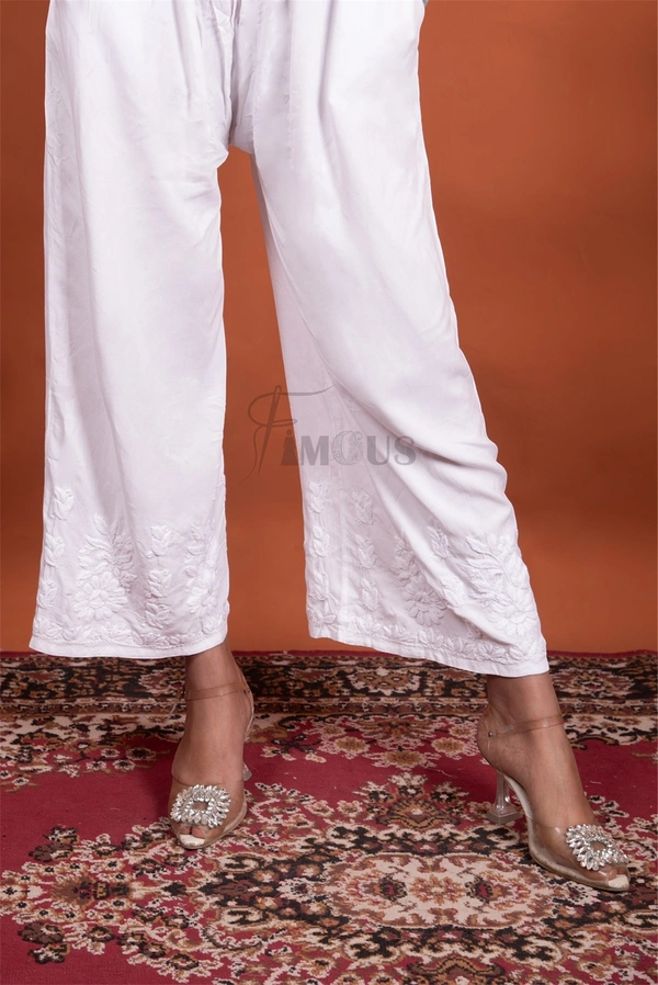 Chikankari Reyon Palazzo  - Plus Size