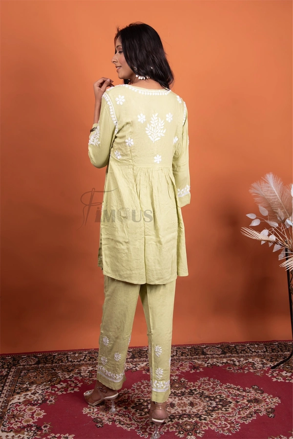 Fawn Chikankari Pocket Style Coord Set - Fawn, M(38)