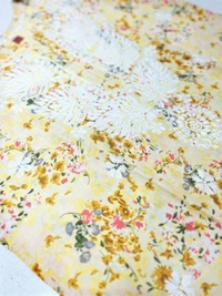 Mulmul Print Chikankari Stiched Kurti Plazo Set - Mustard, M(38)