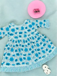 Kids Chikankari  Co-ord Sets In Mulmul Print(Dark Blue) - 30, Dark Blue