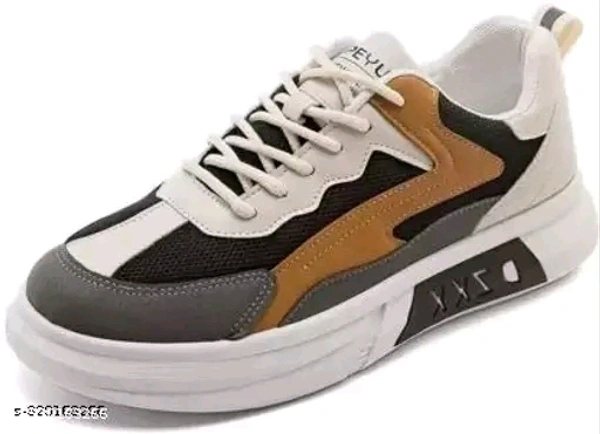Trendy Classy Brown/blue Light Weight Sneakers(3) - Brown, 7