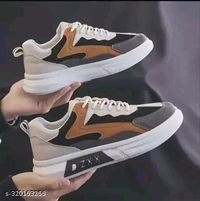 Trendy Classy Brown/blue Light Weight Sneakers(3) - Brown, 7
