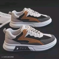 Trendy Classy Brown/blue Light Weight Sneakers(3) - Brown, 7