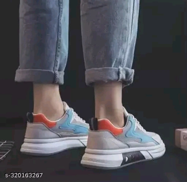 Trendy Classy Brown/blue Light Weight Sneakers(3) - Turquoise, 9