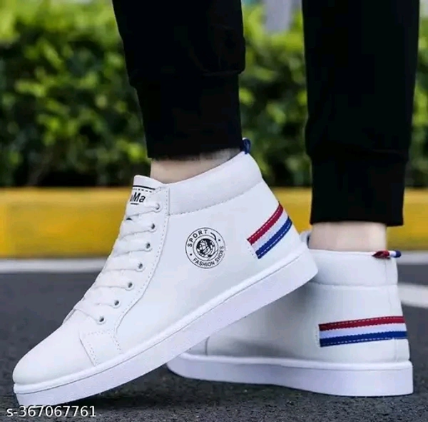 White Trending Mid Top Sneakers.(5) - White, 8