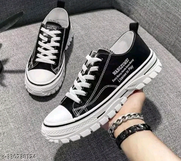 Black/white Premium Looking Old Money Aesthetic Sneaker(7) - Black, 8