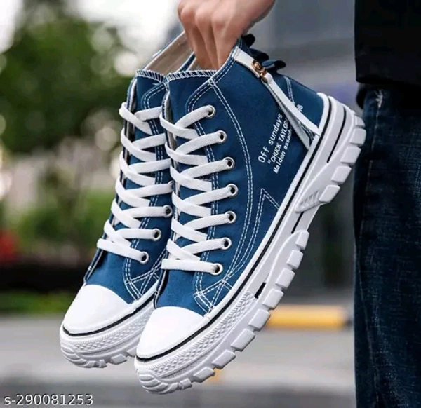Casual,Partywear High Top Lightweight Sneakers (11) - Cornflower Blue, 6