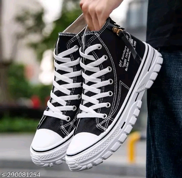 Casual,Partywear High Top Lightweight Sneakers (11) - Black, 7