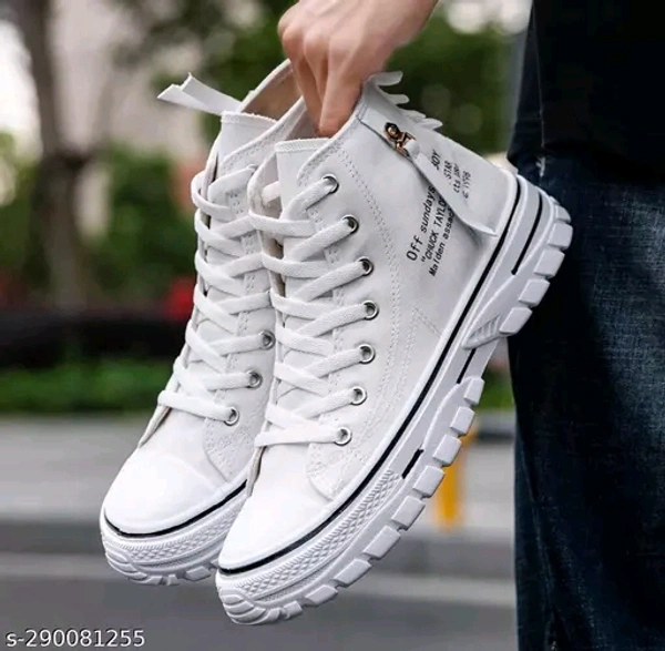 Casual,Partywear High Top Lightweight Sneakers (11) - White, 6