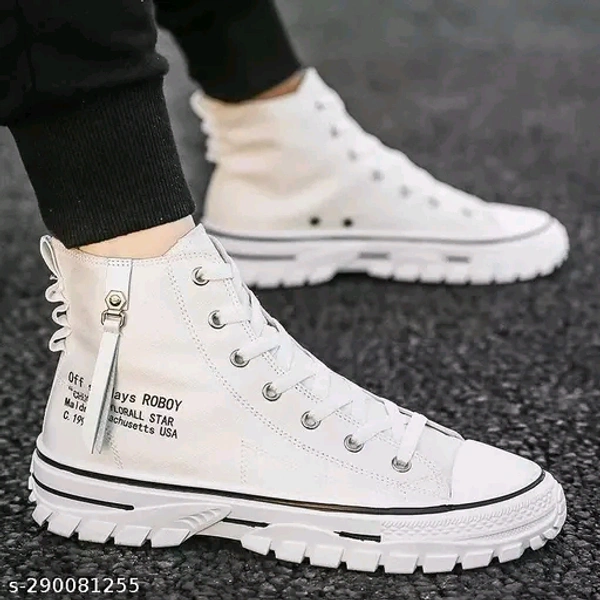 Casual,Partywear High Top Lightweight Sneakers (11) - White, 6