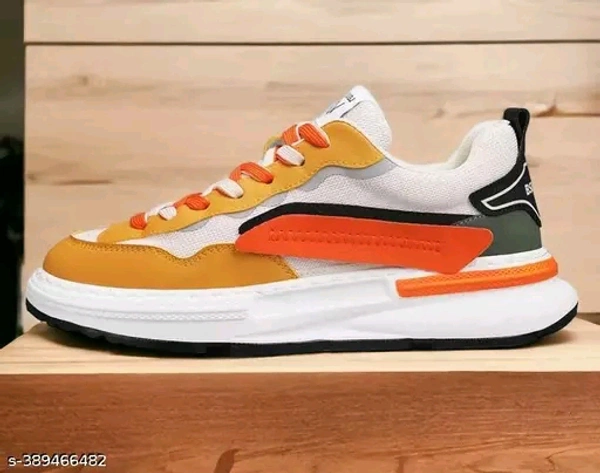 Trendy Causal Lightweight Durable Sneakers (16)  - Red Orange, 9