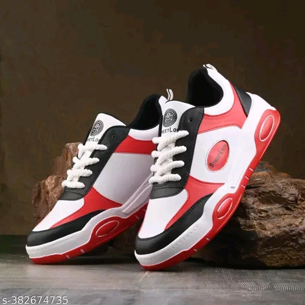 Trending Casual Light Weight Streetwear Partywear Sneakers (17) - Red, 9
