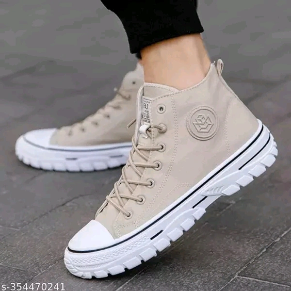 Trendy Mid Top Converse Shoes With Extra Soft And Durable Sole(20) - Cameo, 7