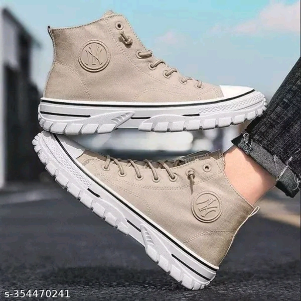 Trendy Mid Top Converse Shoes With Extra Soft And Durable Sole(20) - Cameo, 7