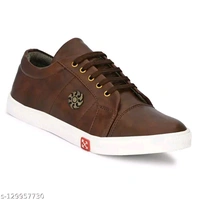 Classy Leather Lightweight Partywear, Causal Street Wear Sneakers With Extra Durable Sole(21) - Morocco Brown, 8