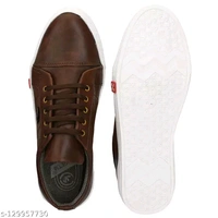 Classy Leather Lightweight Partywear, Causal Street Wear Sneakers With Extra Durable Sole(21) - Morocco Brown, 10