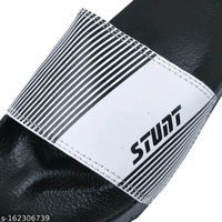 Stunt Printed Premium Looking Flip Flops - Silver, 6