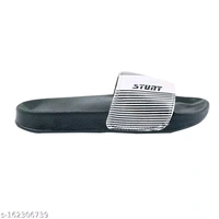 Stunt Printed Premium Looking Flip Flops - Silver, 8