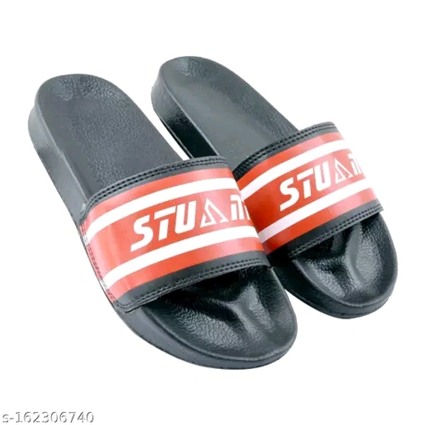 Stunt Printed Premium Looking Flip Flops - Red, 9
