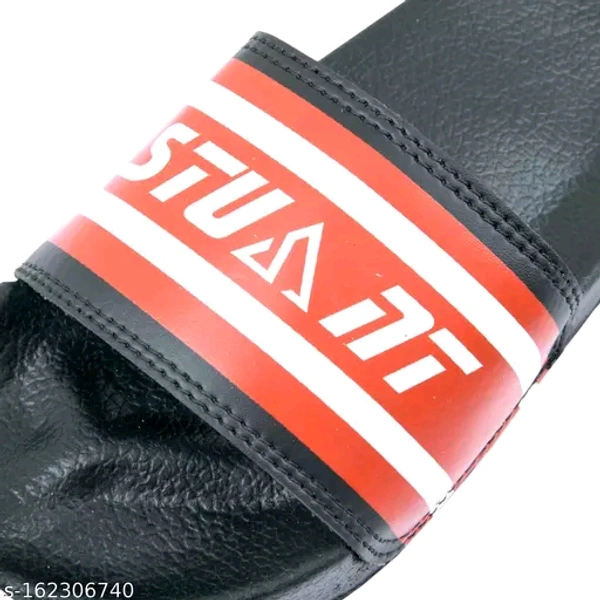 Stunt Printed Premium Looking Flip Flops - Red, 9