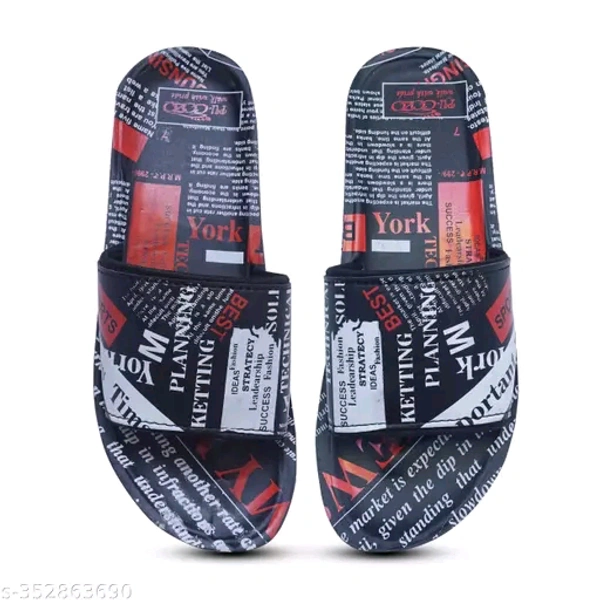 Comfortable Flip Flops, New York Edition  - Red, 7