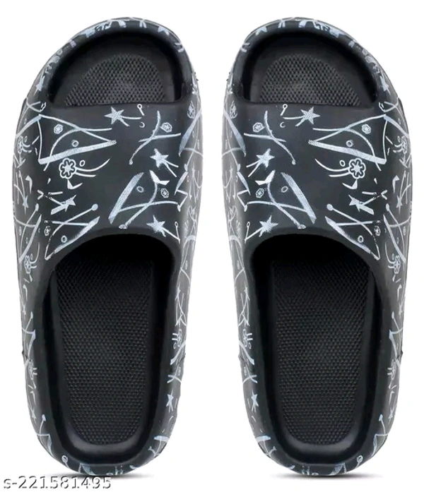 Fancy Lightweight Slidders With Premium Funky Colors - Black, 6