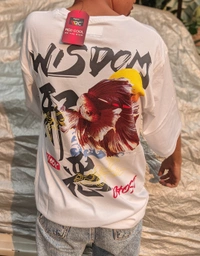 Eagle printed Baggy T-shirt  - White, XL