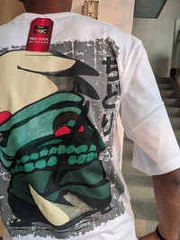 Printed Baggy white t-shirt - White, XL
