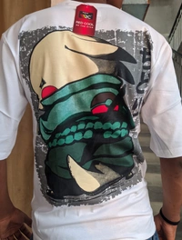 Printed Baggy white t-shirt - White, XL