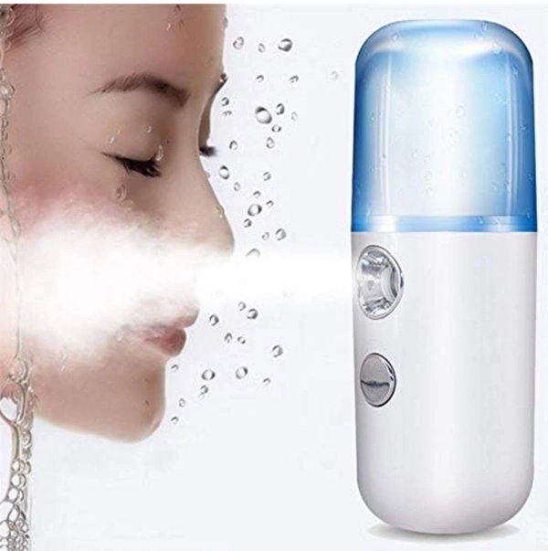 NightCare Mini Nano Mist Sprayer Sanitizer Handy Facial Steamer Face Moisturizing Sprayer Portable Sprayer for Watches Money Phone Sanitizer - White, 30ml