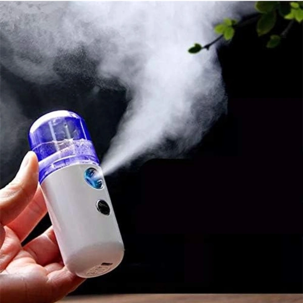 NightCare Mini Nano Mist Sprayer Sanitizer Handy Facial Steamer Face Moisturizing Sprayer Portable Sprayer for Watches Money Phone Sanitizer - White, 30ml