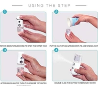 NightCare Mini Nano Mist Sprayer Sanitizer Handy Facial Steamer Face Moisturizing Sprayer Portable Sprayer for Watches Money Phone Sanitizer - White, 30ml