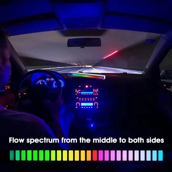 Rhythm RGB Light | RGB Colorful Sound Control Voice Activated Light | Music Ambient LED Lamp Bar for Desktop Car TV -Pack of 1,(Plastic, Black/White)
