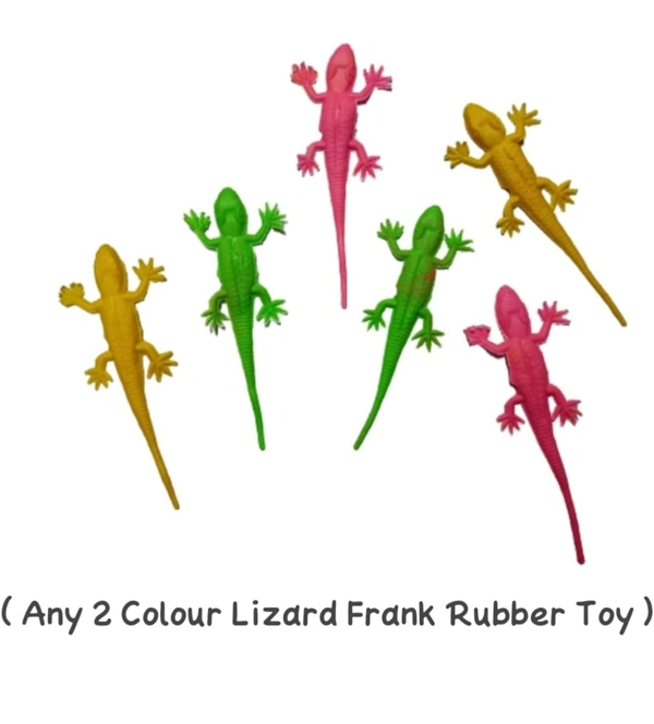  Colourfull (Pack Of 2 Pcs) Lizard Frank Toy Chipkali Fake Rubber Toy, Kid