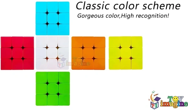 Toy Imagine Smart Activity Magical Cube 3X3X3 Easy|Brainstorming Puzzle Cube|and Smooth Rotation Colorful Cube High Speed Sticker-Less Puzzle Game, Multicolor(Age 6+ Years and Above)