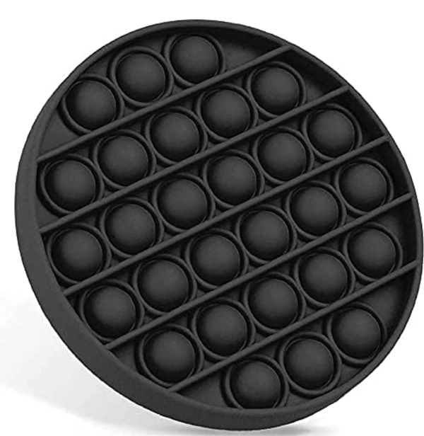 Pop It Fidget Toys,Push Pop Bubble Fidget Sensory Toy,Autism Special Needs Silicone Stress Relief Toy,Great Fidget Toy Sensory Toys Novelty Gifts for Girls Boys Kids Adults (Round Black)