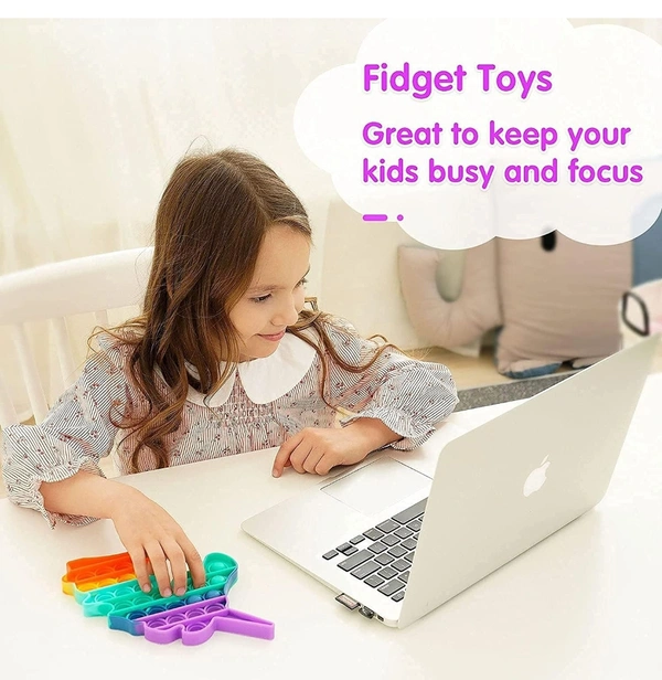 Pop It Fidget Toys,Push Pop Bubble Fidget Sensory Toy,Autism Special Needs Silicone Stress Relief Toy,Great Fidget Toy Sensory Toys Novelty Gifts for Girls Boys Kids Adults (Round Black)