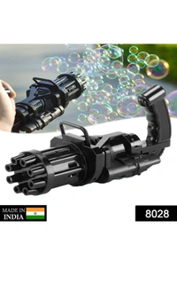 8-Hole battery operated Bubbles Gun Toys for Boys and Girls - Black