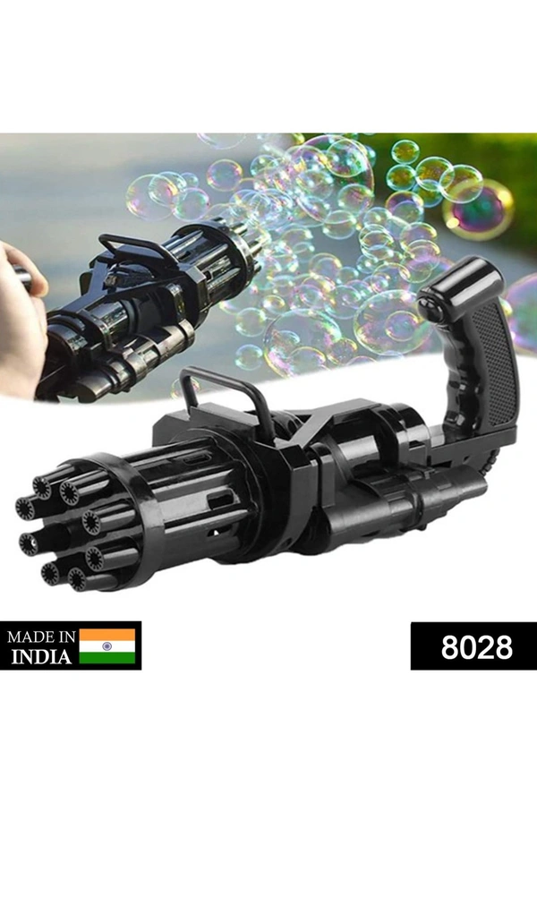 8-Hole battery operated Bubbles Gun Toys for Boys and Girls - Black
