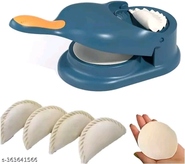 VISION HIGH QUALITY (PACK OF 1) Gujiya, Ghughra, Momos Maker Machine, Dumpling Skin Press Mould for Gujia Ghughra Momos Making, 2 in 1 Dumpling Maker Mould Machine, Kitchen Dumpling Making High Gloss Finish