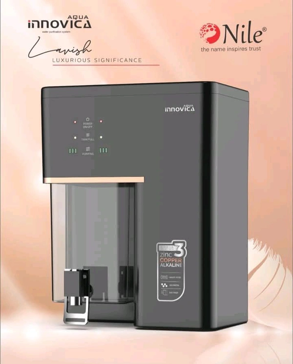 AQUA INNOVICA RO WATER PURIFIER | RO+COPPER, ALKALINE B12 & ZINC+ UV+TDS CONTROLLER - MIRROR BLACK