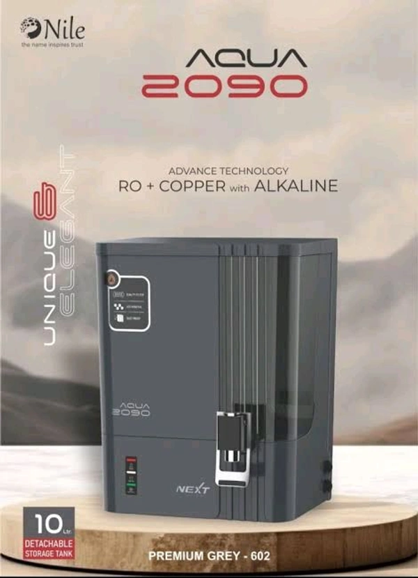 AQUA 2090 R.O WATER PURIFIER | RO+COPPER, ALKALINE B12 WITH ZINC + TDS CONTROLLER  - Premium Grey