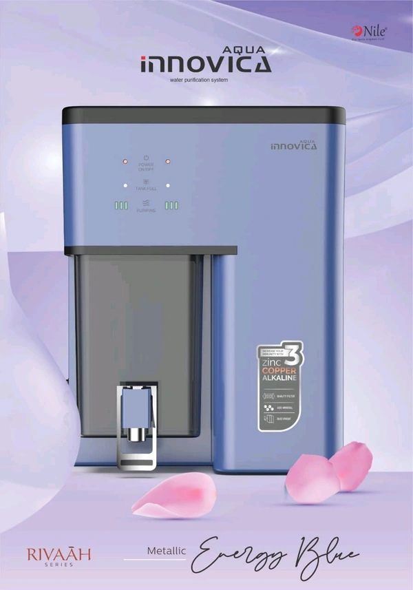 AQUA INNOVICA RO WATER PURIFIER | RO+COPPER, ALKALINE B12 & ZINC+ UV+TDS CONTROLLER - ENERGY BLUE (RIVAH SERIES)