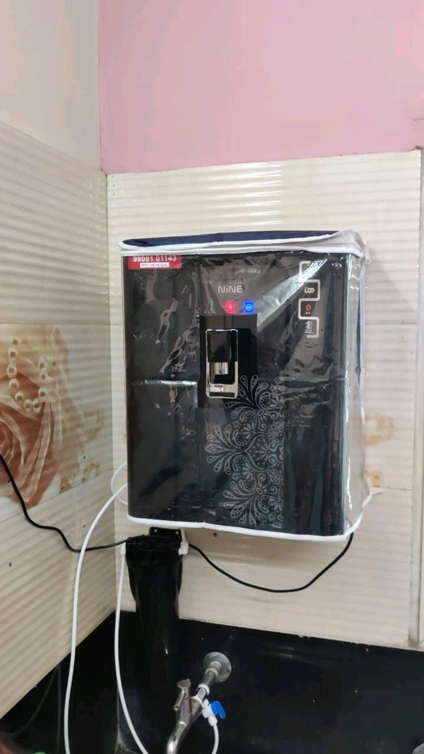 AQUA NINE R.O WATER PURIFIER | RO+COPPER, ALKALINE B12 WITH ZINC +UV+ TDS CONTROLLER - BLACK - FLOWER DESIGN
