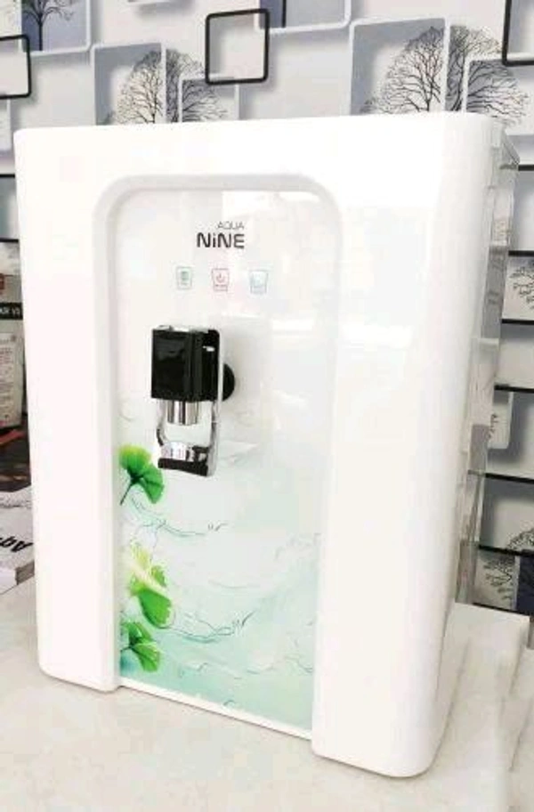 AQUA NINE R.O WATER PURIFIER | RO+COPPER, ALKALINE B12 WITH ZINC +UV+ TDS CONTROLLER - WHITE - WITH FLOWER