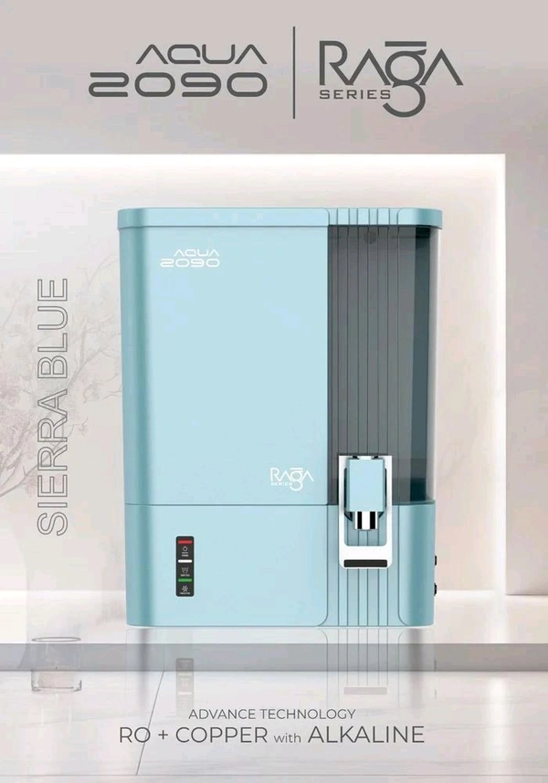 AQUA 2090 RAGA SERIES R.O WATER PURIFIER | RO+COPPER+ALKALINE B12 WITH ZINC + TDS CONTROLLER - SIERRA BLUE