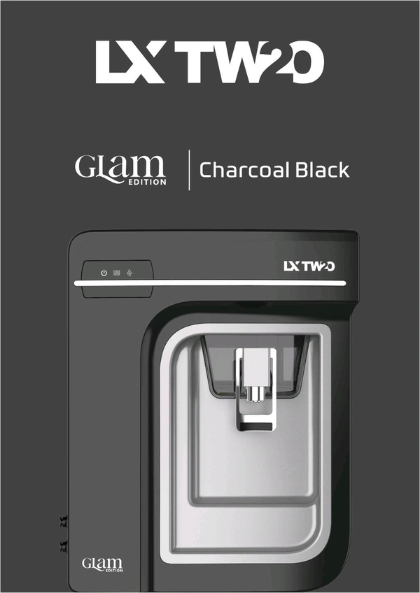 LX2O GLAM EDITION R.O WATER PURIFIER | R.O+ COPPER+ ALKALINE B12 WITH ZINC + TDS CONTROLLER  - CHARCOAL BLACK